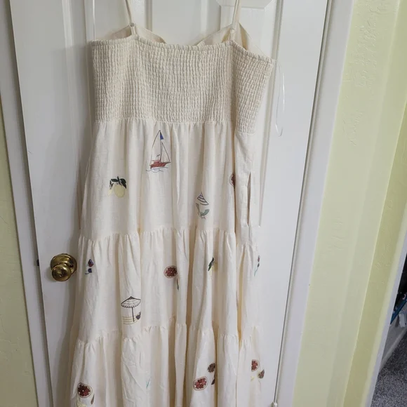 Embroidered Cream Sundress - Picture 13 of 16